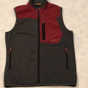 Orvis Burgundy and Gray Vest. Size M